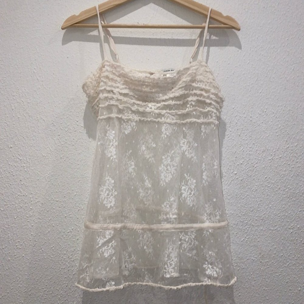 SOLD ON MERCARI - Guess Sheer Floral Tank Top